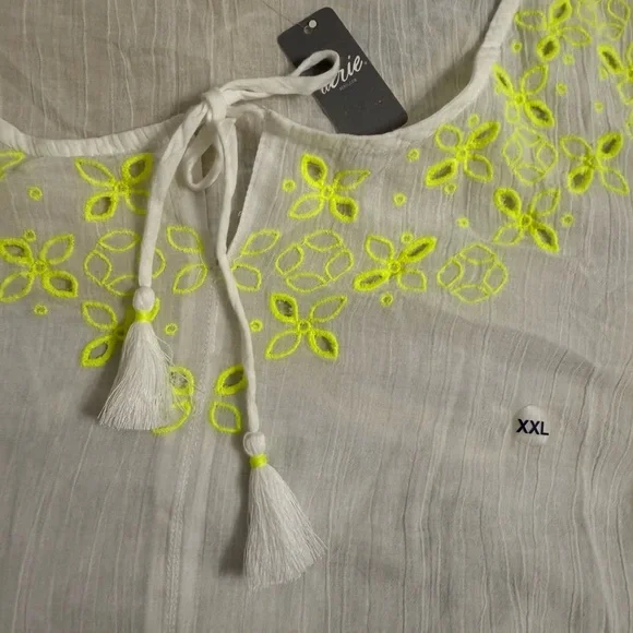 Aerie Cotton Blouse Eyelet XXL New with Tags Beach Coverup - Picture 8 of 8